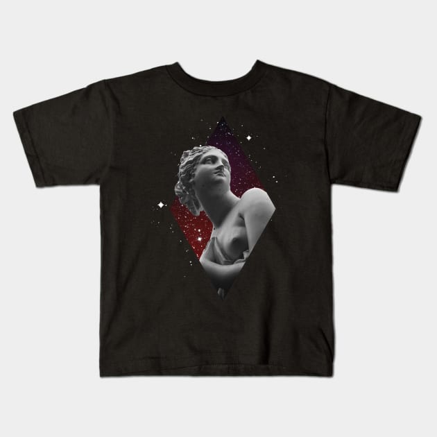 Female Celestial Body Kids T-Shirt by goodwordsco